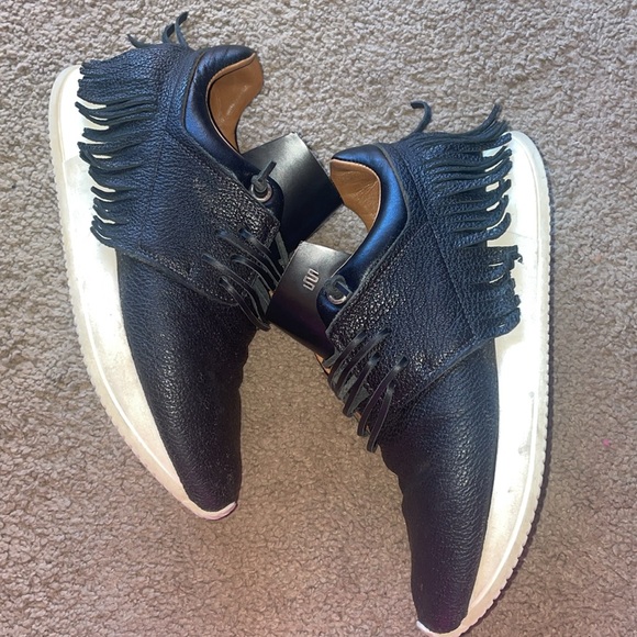 Esseutesse black and white leather sneakers size 38 - Picture 4 of 14